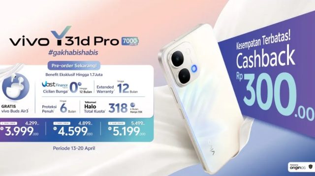 Dibekali Baterai 7000mAh, Vivo Y31d Pro Resmi Rilis di Indonesia