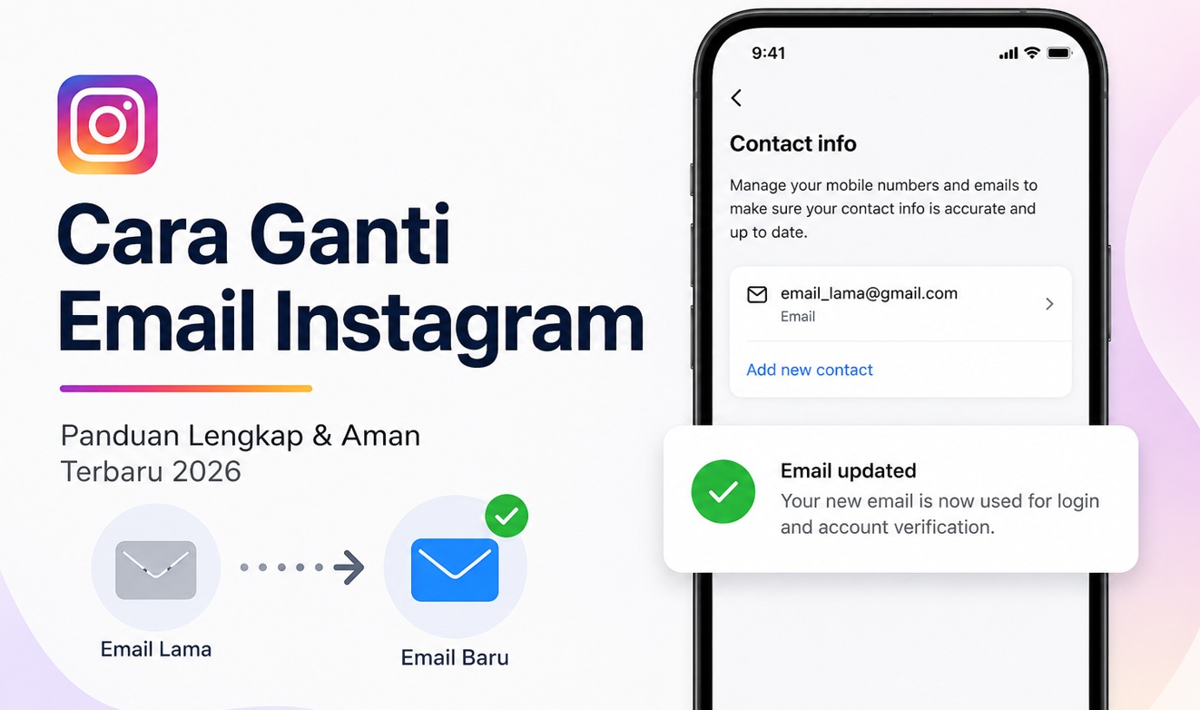 Cara ganti email Instagram terbaru 2026 untuk mengganti email lama yang tidak aktif atau diretas. Ikuti panduan lengkap dan tips keamanannya.